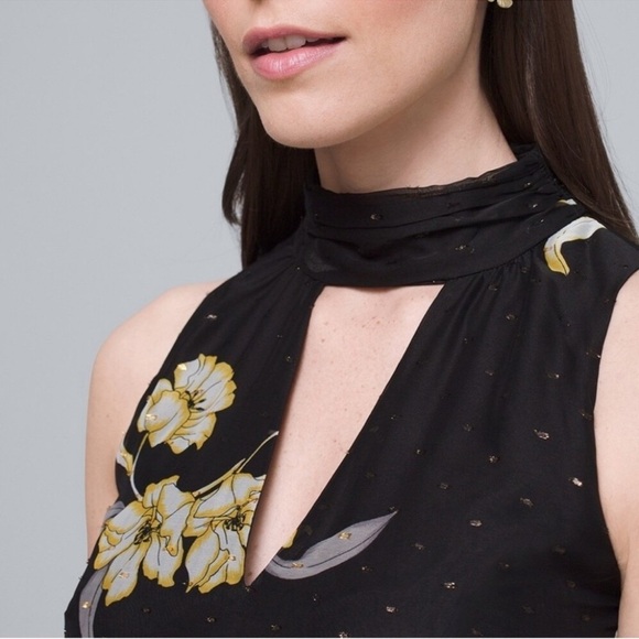 WHBM Halter Clip Jacquard Maxi Dress ophelia floral black - Picture 3 of 15